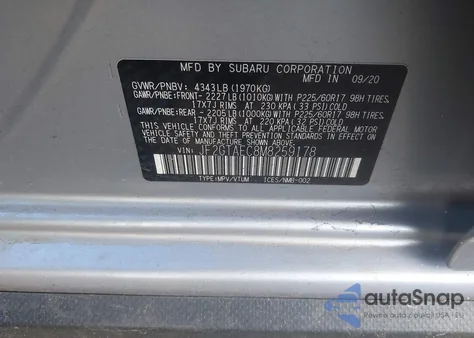 2021 Subaru Crosstrek Premium z USA, uszkodzony, nr VIN JF2GTAEC8M8259178